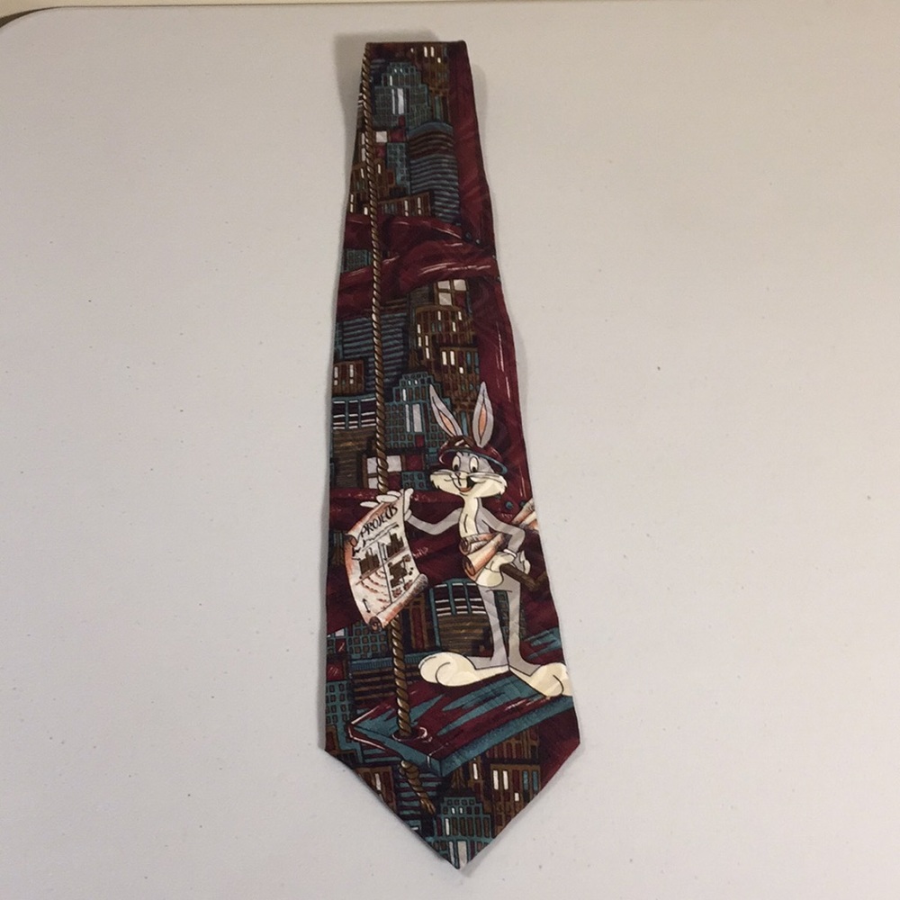Looney Tunes Bugs Bunny Men’s 100% Silk Cartoon Neck Tie Leeds International